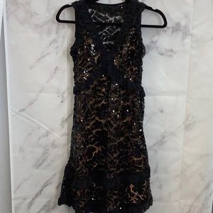NWT- Michael Kors Sequined Lace Ruffle Dress